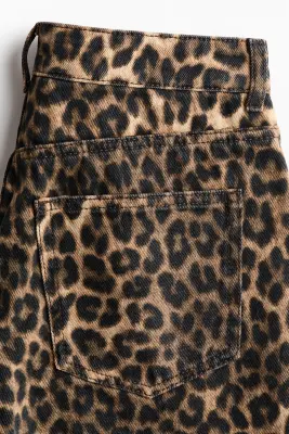 Short Bermuda en denim - Beige/imprimé léopard — photo 4