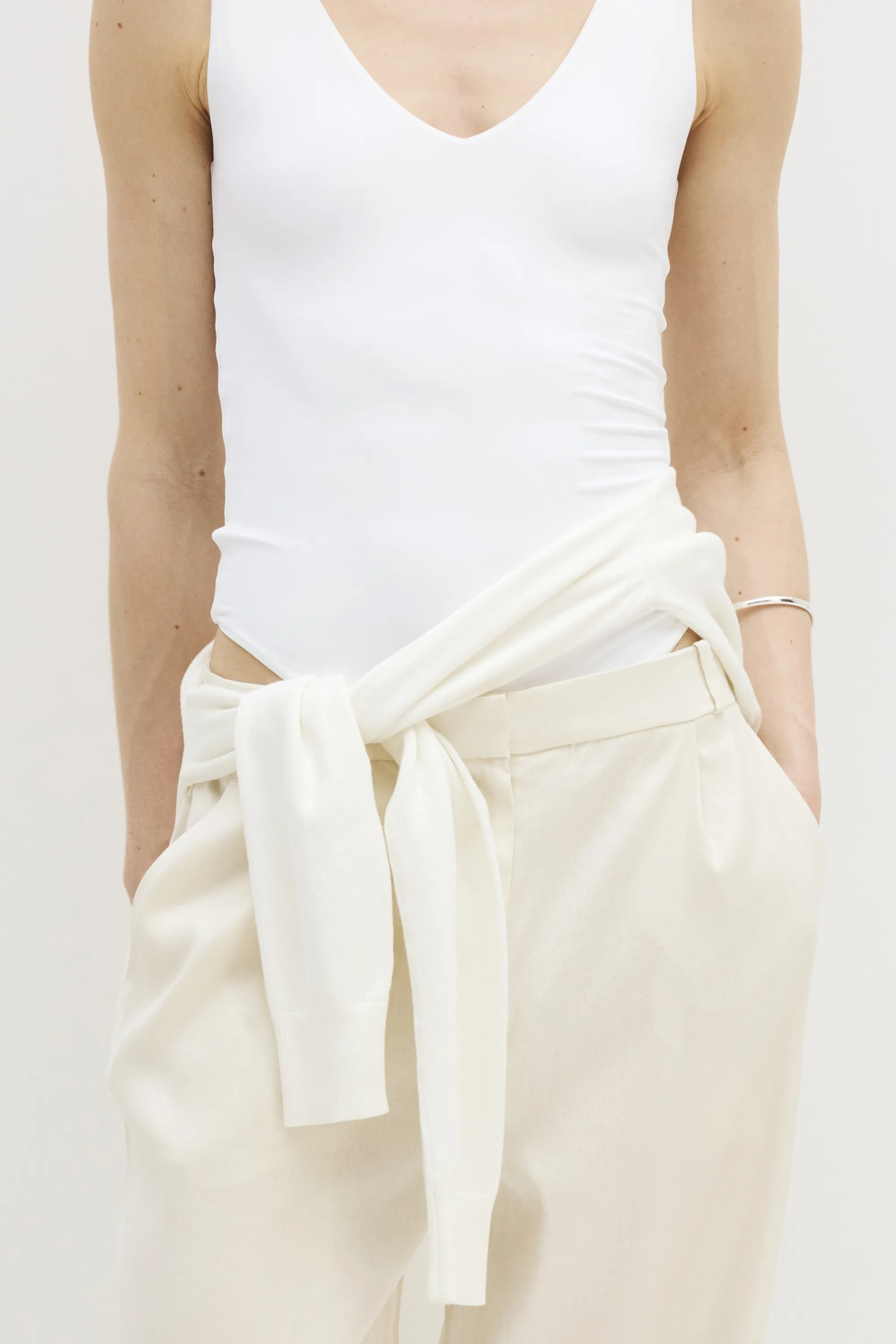 Body string sans manches Sculpting - Blanc