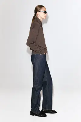 CARDIGAN À COL CHEMINÉE EN LAINE MÉRINOS - BRUN CHINÉ — photo 3