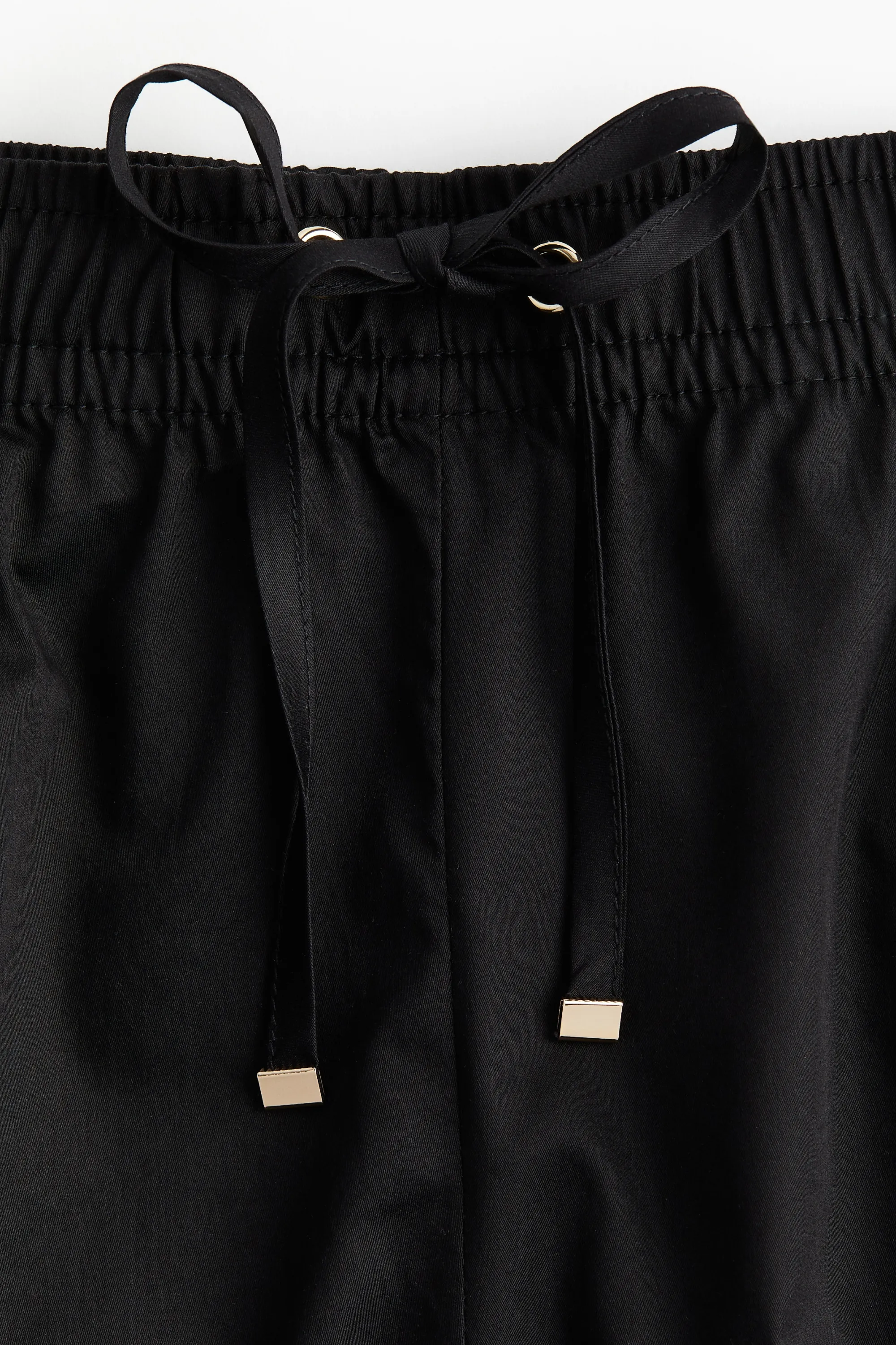 Short en coton avec taille élastique - Noir