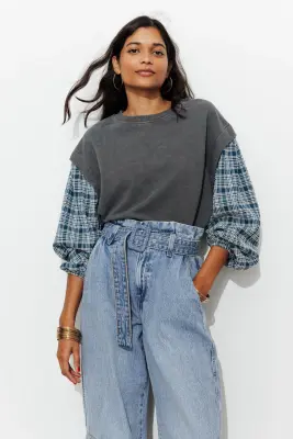 Sweat-shirt effet superposé — photo 2