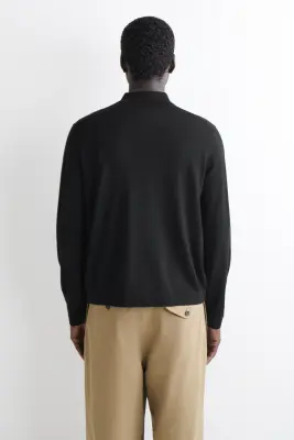 CHEMISE EN MAILLE DE LAINE MÉRINOS - NOIR — photo 4