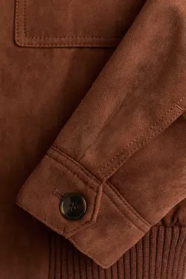 Veste en tissu gratté - Marron — photo 5