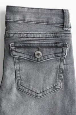 Flared Low Jeans - Gris denim — photo 4