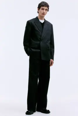 Veste Relaxed Fit à fermeture croisée - Noir — photo 2