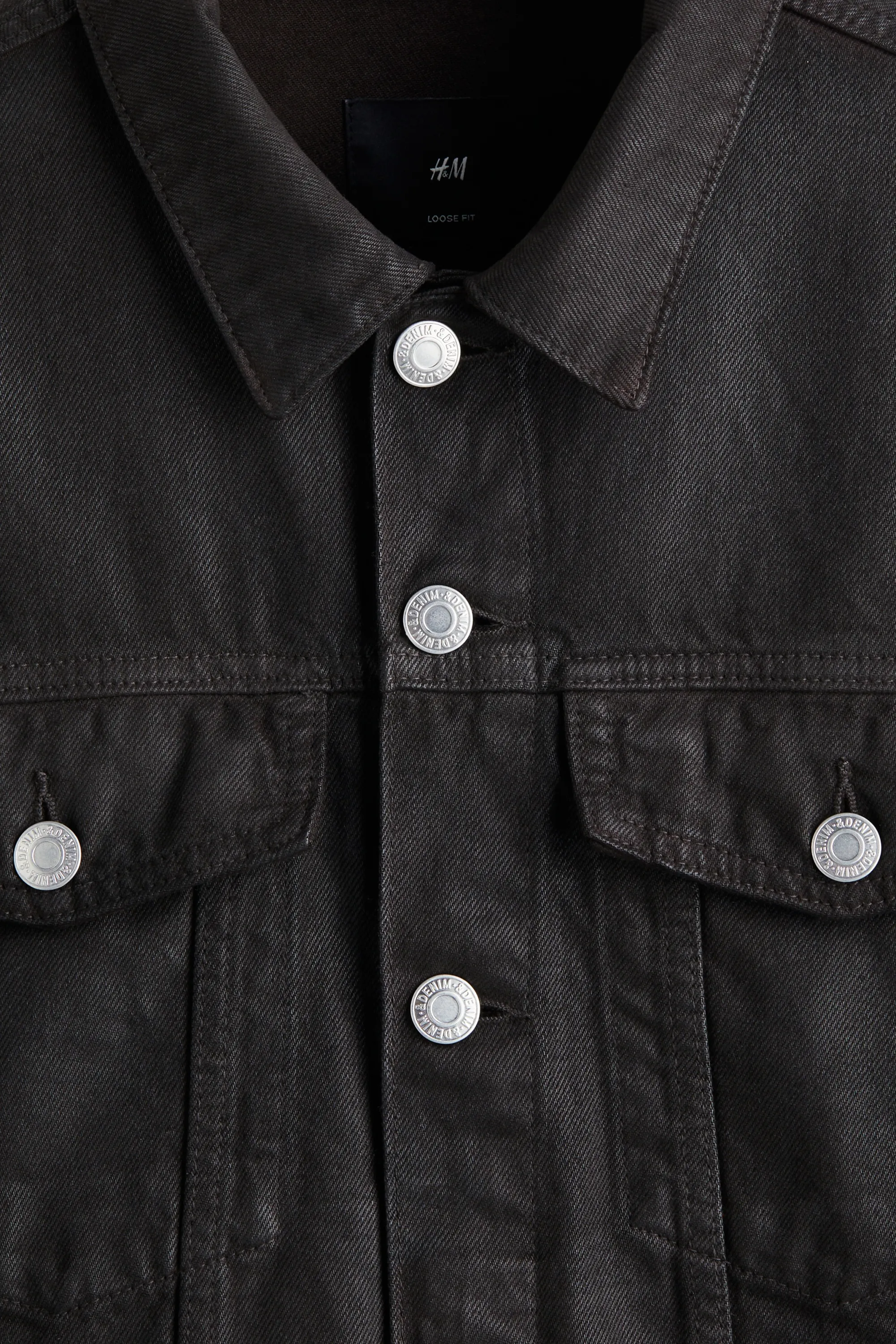 Veste Trucker en denim enduit - Marron foncé