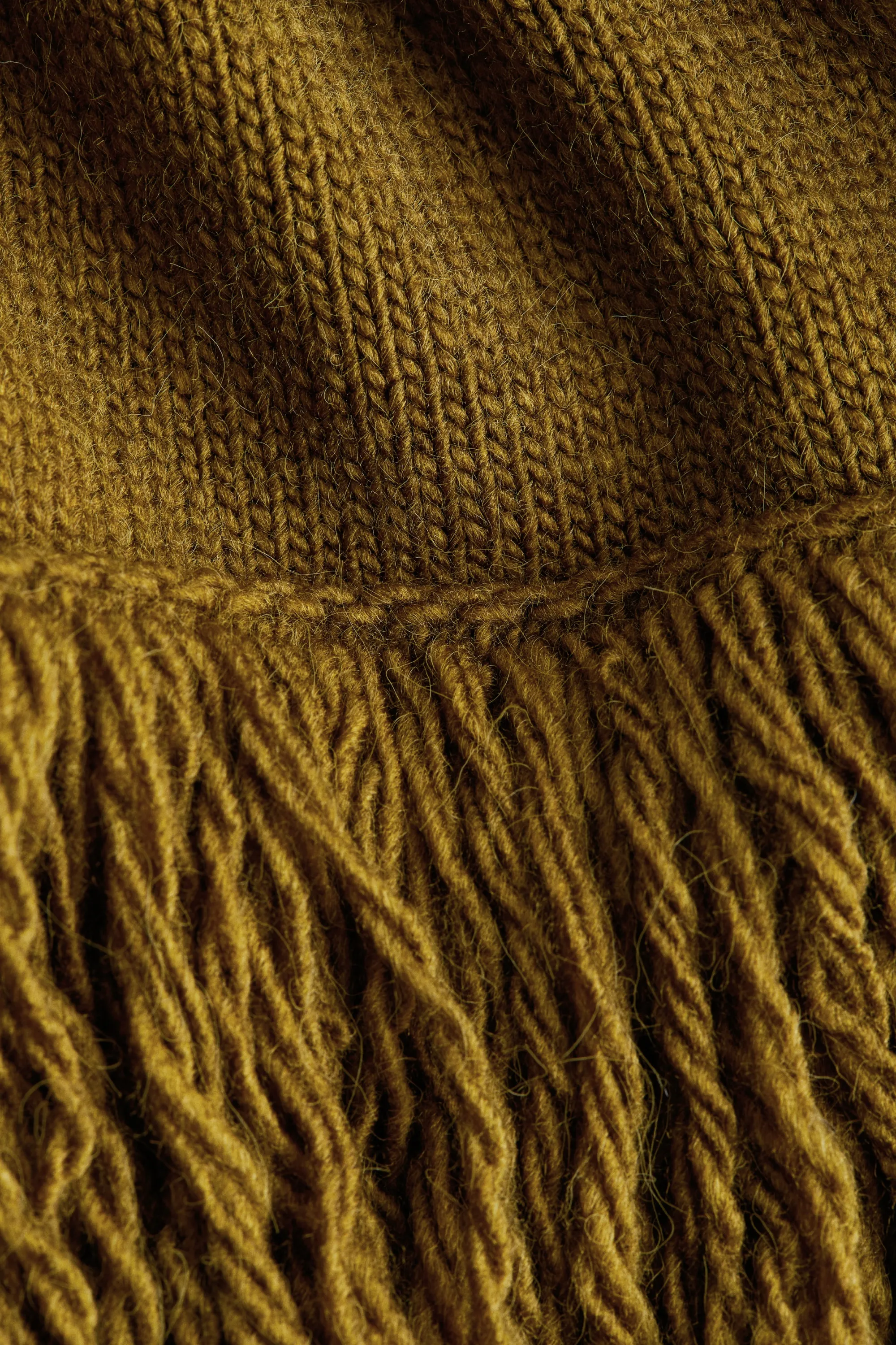 Pull frangé - Vert olive