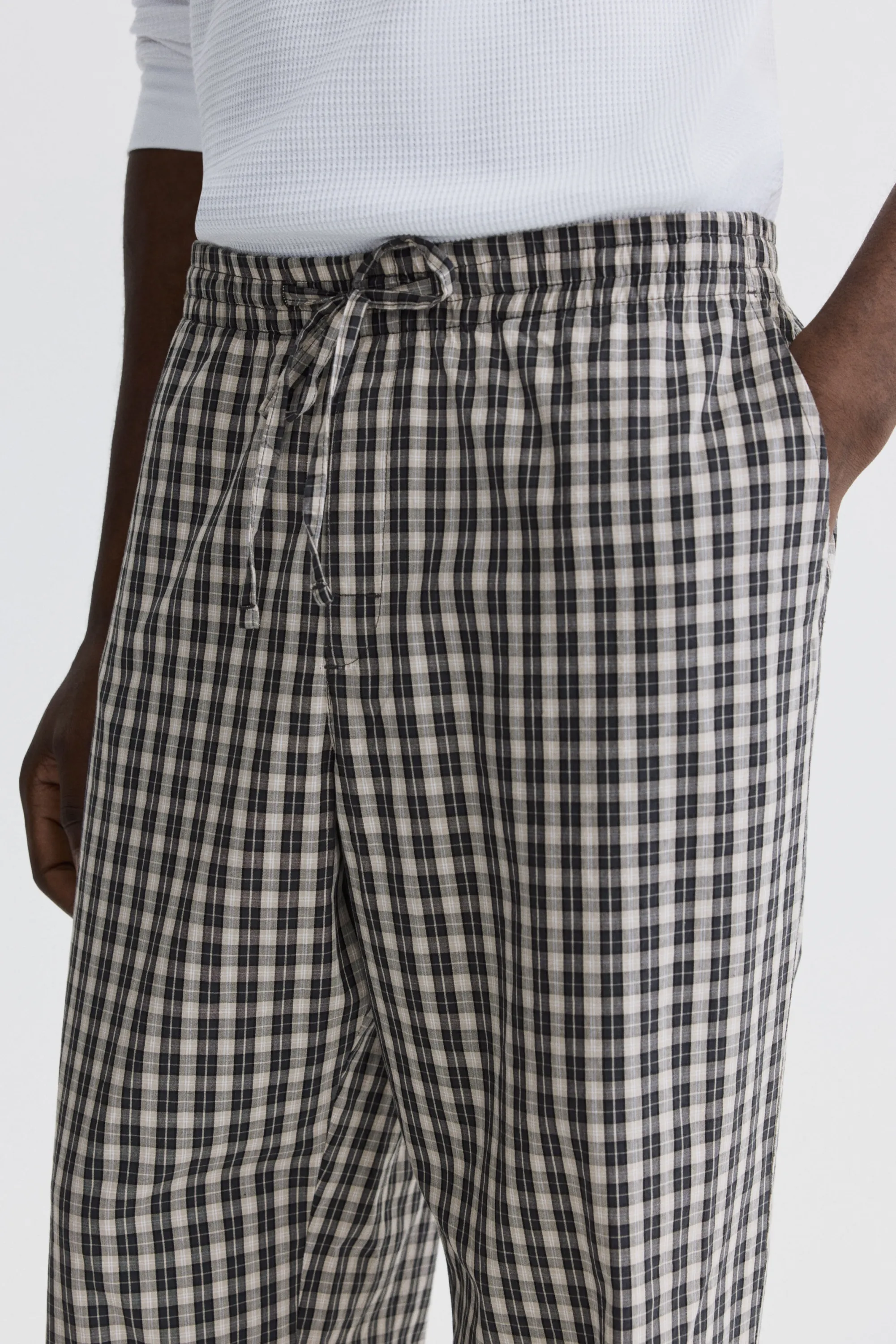 Pantalon Relaxed Fit en popeline - Gris/carreaux