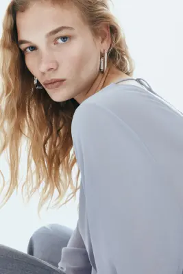 Top avec dos bénitier - Bleu acier clair — photo 3