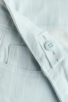 Pantalon à jambes larges en twill - Turquoise clair/rayures tennis — photo 1
