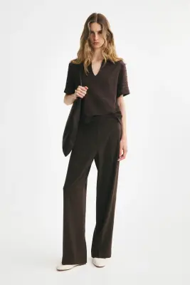 Pantalon chic - Marron foncé — photo 2