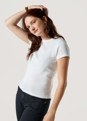 Le t-shirt côtelé - Blanc — photo 2