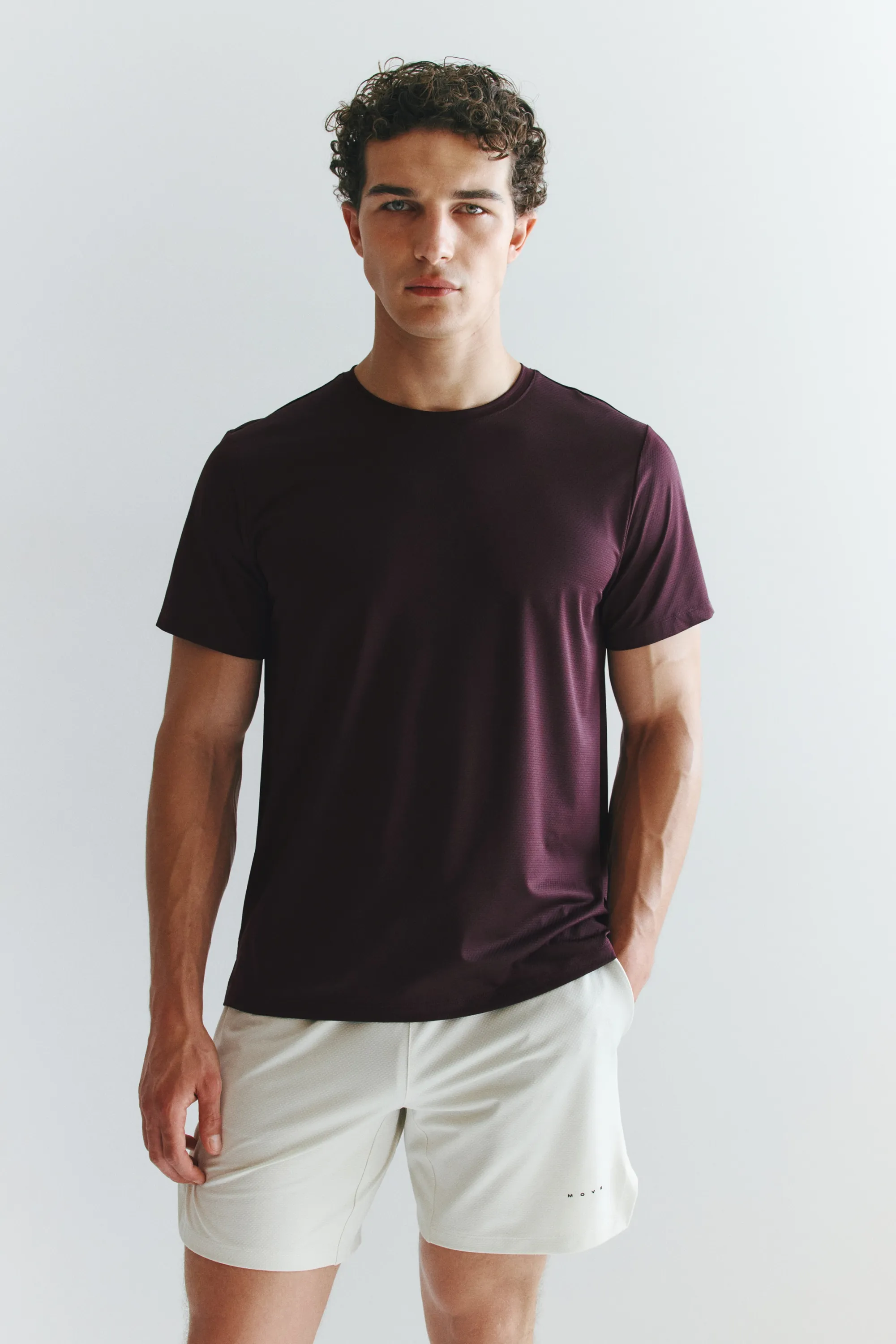 T-shirt de sport en mesh DryMove™ - Prune chocolat