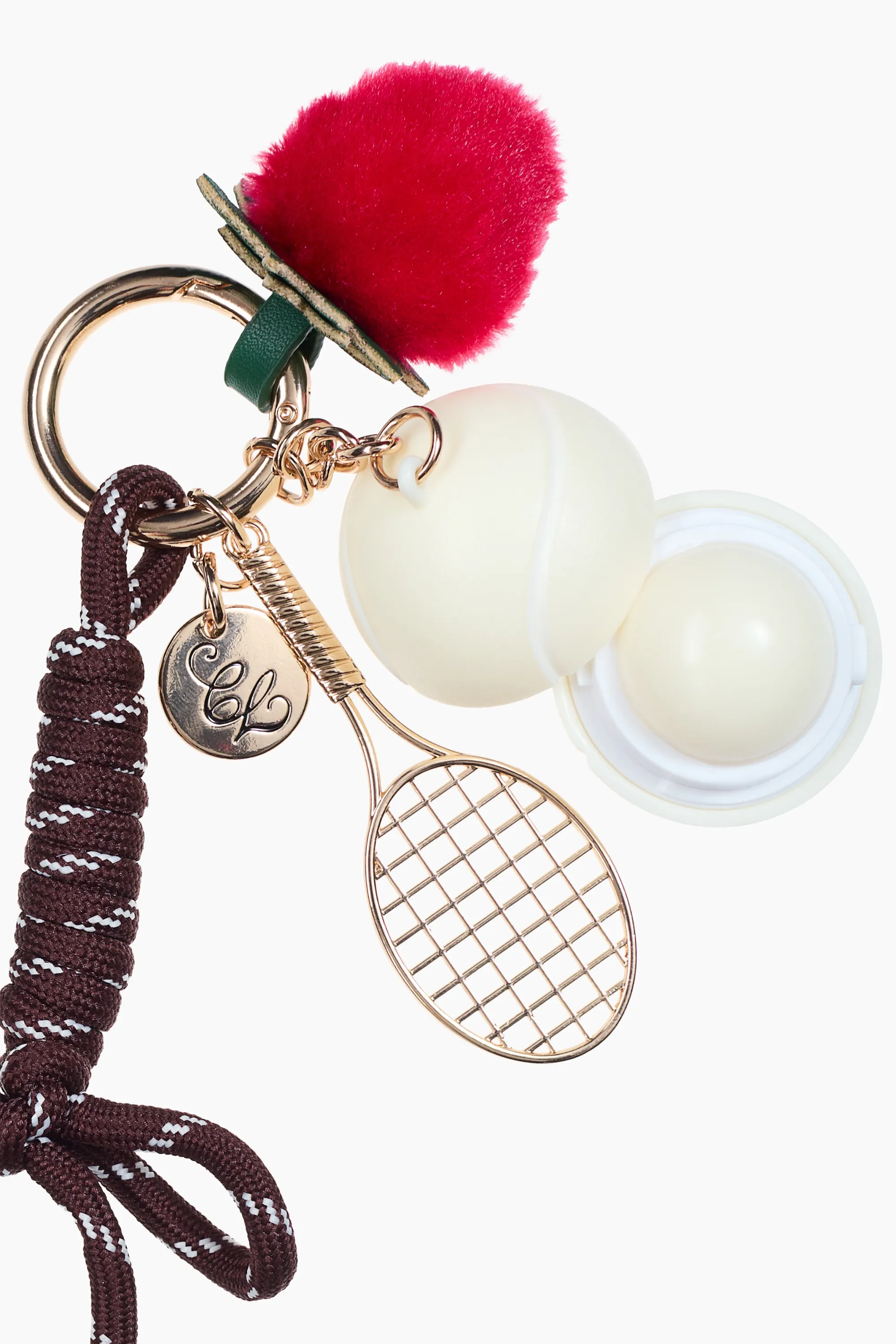 Bijou de sac d'inspiration tennis avec baume - Doré/fraise