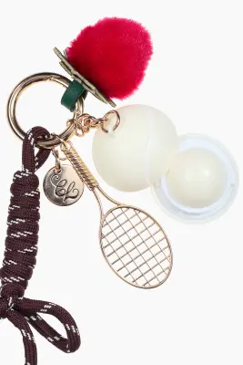 Bijou de sac d'inspiration tennis avec baume - Doré/fraise — photo 1
