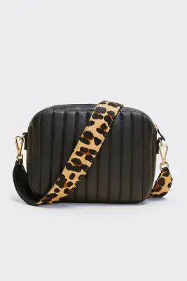 Sac César noir anse léopard — photo 3