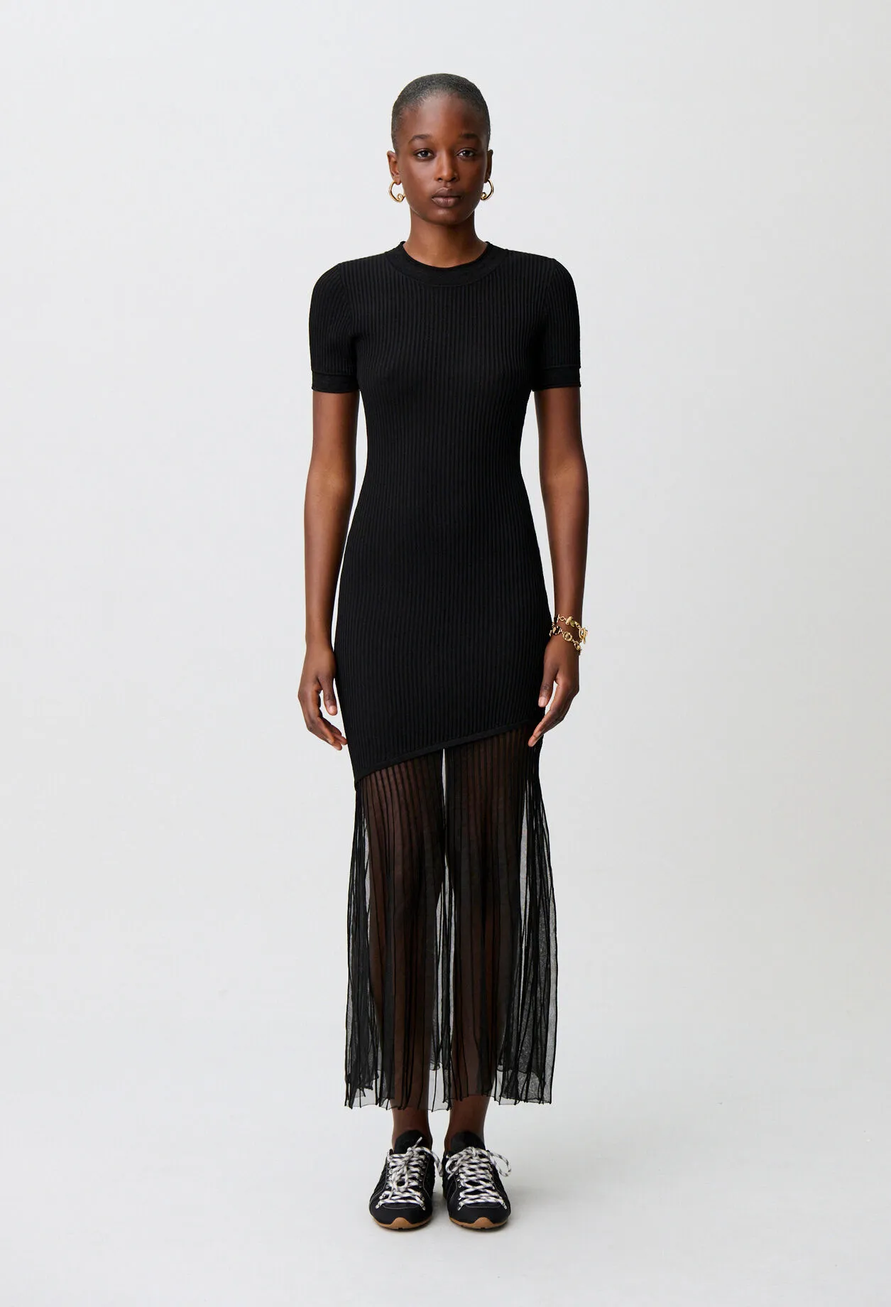Robe maille longue évasée