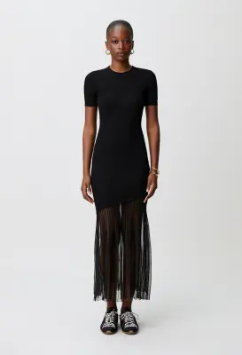 Robe maille longue évasée
