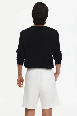 Short Regular Fit en lin mélangé - Blanc — photo 3