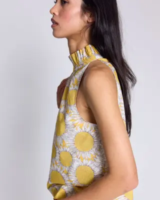 Top Leonora imprimé Liberty tournesols jaune — photo 3