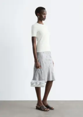 T-shirt côtelé - Blanc — photo 4