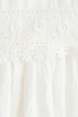 Robe en coton à bords picots - Blanc — photo 4
