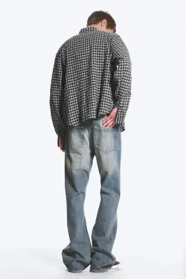 Chemise Structurée Boutonnée À Manches Longues - Noir/Gris à carreaux — photo 3