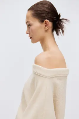 Pull asymétrique - Jaune clair — photo 4