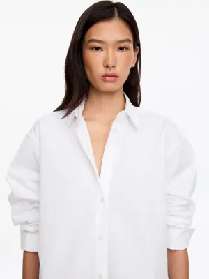 Chemise décontractée en popeline - Blanc — photo 3