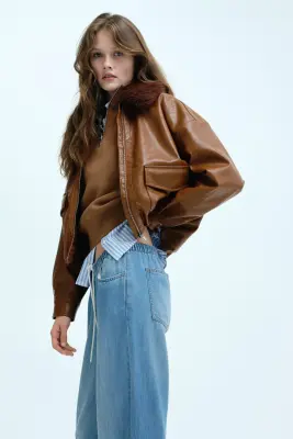 Pantalon en denim avec cordon de serrage - Bleu denim clair — photo 2