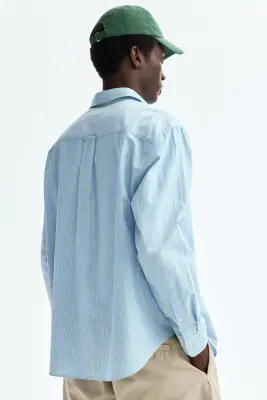 Relaxed Fit Oxford shirt - Bleu clair/rayé — photo 3