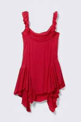 Mini-robe à encolure carrée sans manches - Rouge vif — photo 2