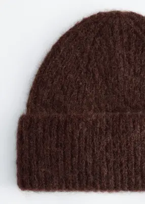 Bonnet en laine mélangée - Marron — photo 1
