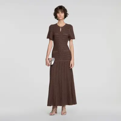 Robe longue maille strassée