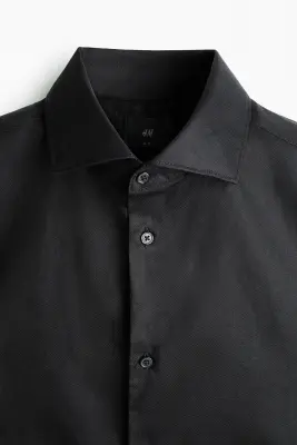 Chemise Slim Fit en coton - Noir — photo 5