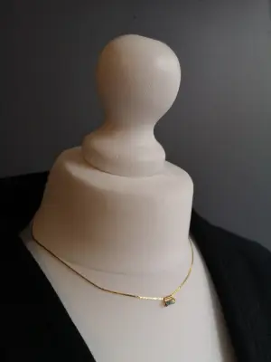 Adèle thin necklace with 3*7 mm crystal — photo 3