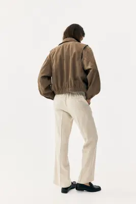 MAMA Pantalon chic en lin mélangé - Beige clair — photo 3