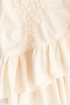 Blouse volantée en coton - Crème — photo 4