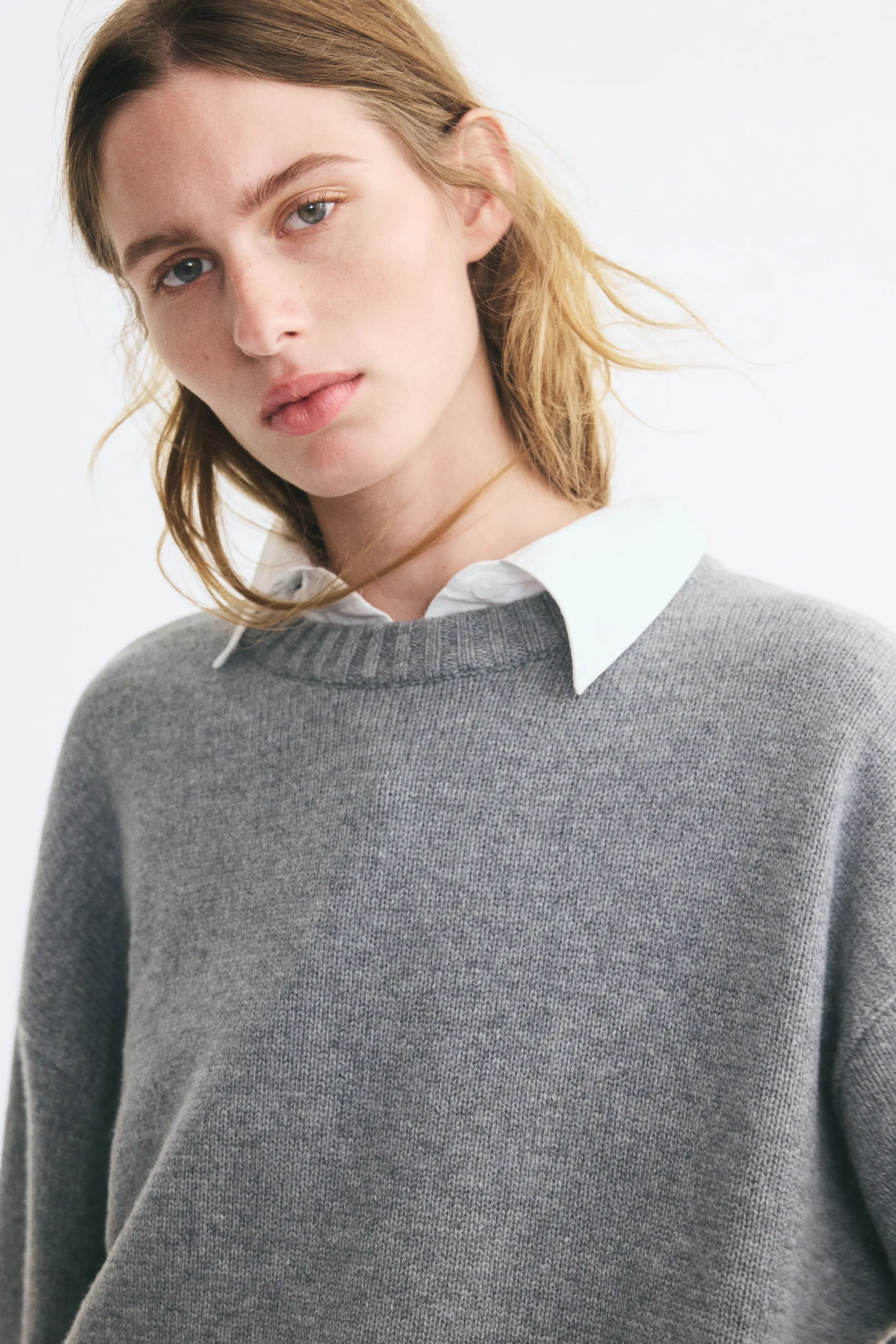 Pull en cachemire mélangé - Gris
