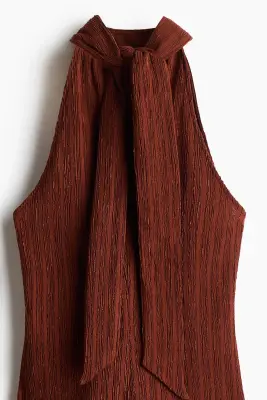 Robe sans manches froissée - Brun rouille — photo 3