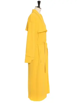 Trench manteau long ceinturé jaune tournesol Prix boutique 750€ Taille 38 à 40 — photo 4