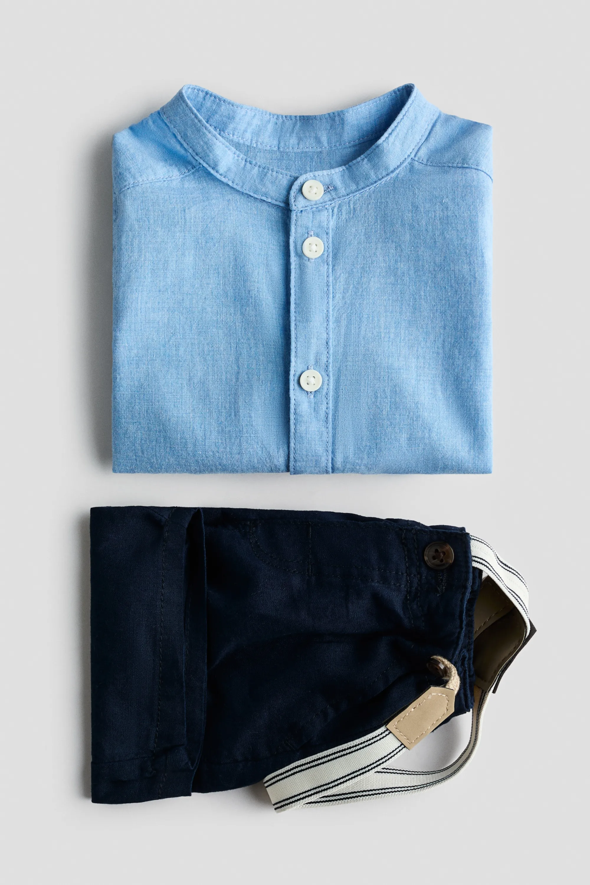 Ensemble 2 pièces avec bretelles - Bleu clair/bleu marine