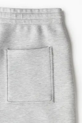 Pantalon jogger barrel Relaxed Fit en scuba - Gris chiné — photo 5