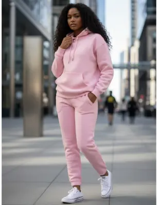 Ensemble Molleton basique rose — photo 3