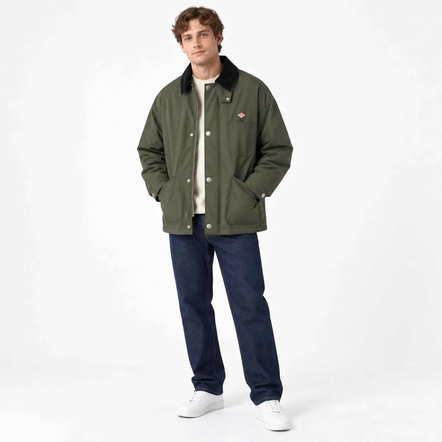 Veste de travail matelassée à col velours unisexe DANTON - Olive