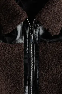 Veste en tissu Teddy bear - Marron foncé — photo 3