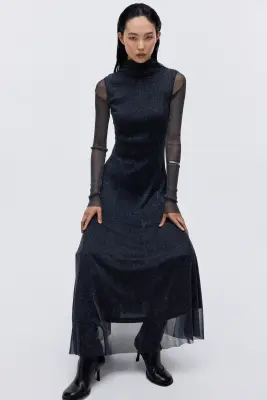 Robe maxi scintillante - Bleu marine — photo 1