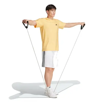 ADIDAS TEE SHIRT STRETCH GRANDE LONGUEUR Jaune — photo 4