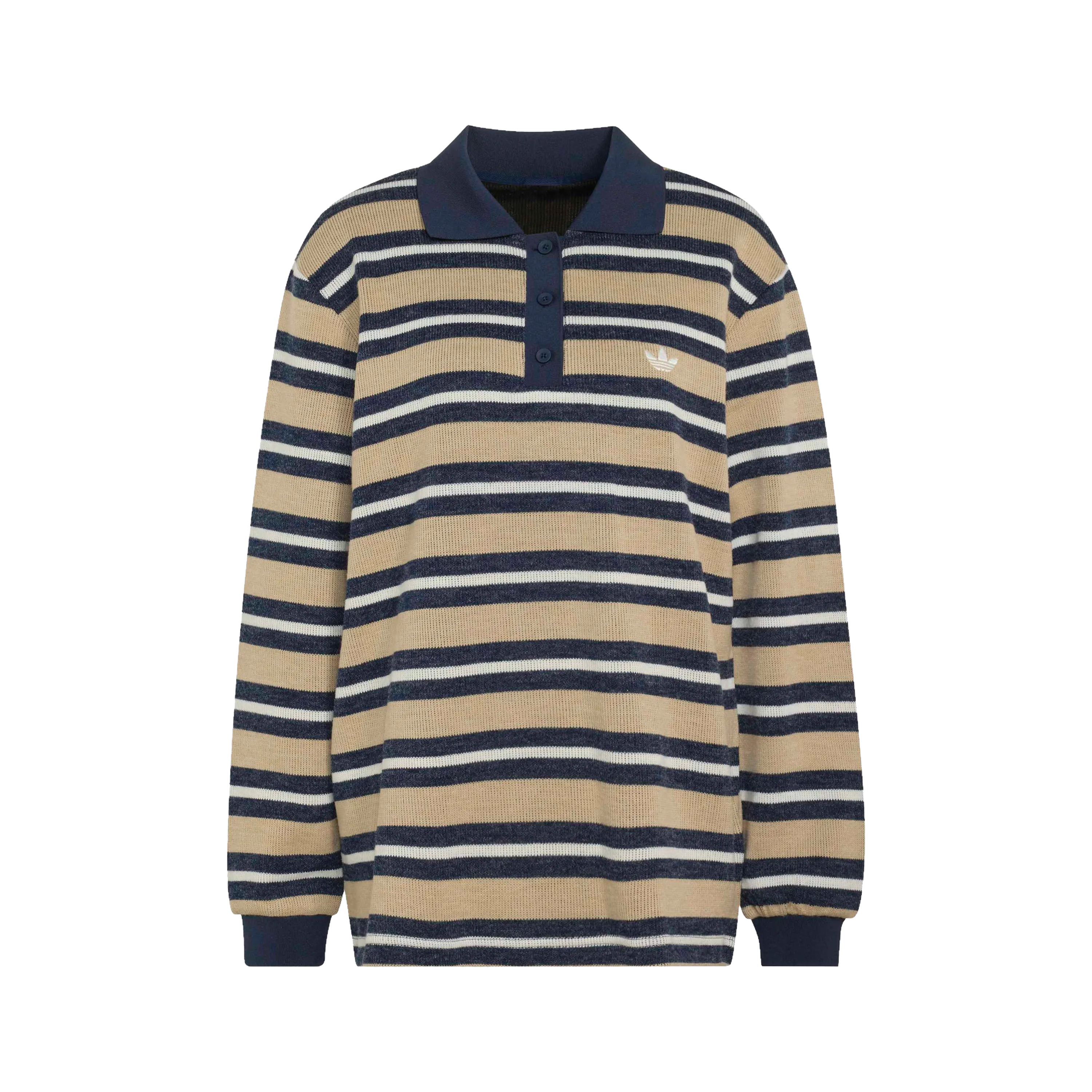 Adidas Striped Polo Khaki