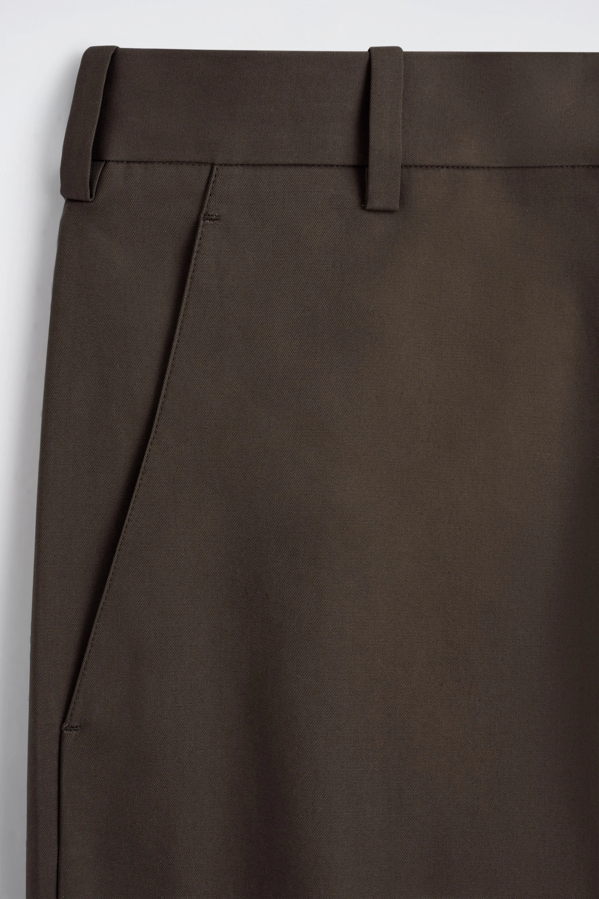 PANTALON CHINO LARGE DÉCONTRACTÉ EN COTON - BRUN FONCÉ